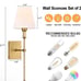 Wall Sconces Set of 2 White Fabric Shade Hardwired Indoor Light Column Stand Bed