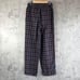 Z3714 Vintage Check Pants Pajama Pants Navy Red White 90s Y2K