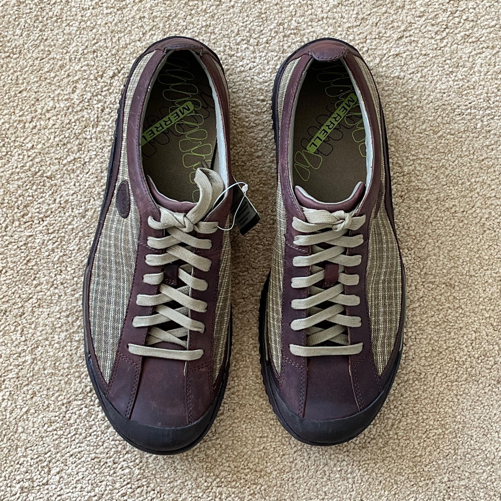 Merrell Green Brown Plaid FIXX Men's mixed sizes Left foot 10.5 Right foot 11.