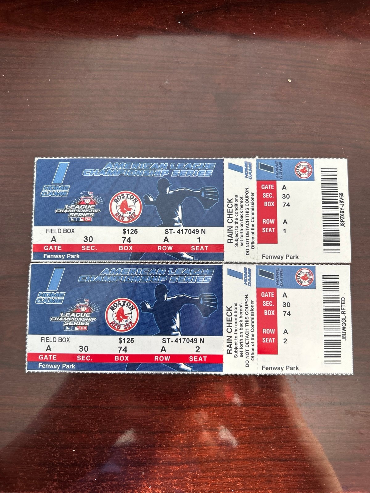 2 2004 ALCS Red Sox tickets