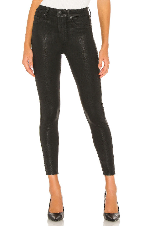 PISTOLA LOS ANGELES ALINE HIGH RISE SKINNY BLACK COATED BLACK JEANS SIZE 30