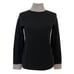 Vertical Design 2-Ply 100% Cashmere Long Sleeved Turtleneck Sweater Black Gray M