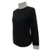 Vertical Design 2-Ply 100% Cashmere Long Sleeved Turtleneck Sweater Black Gray M