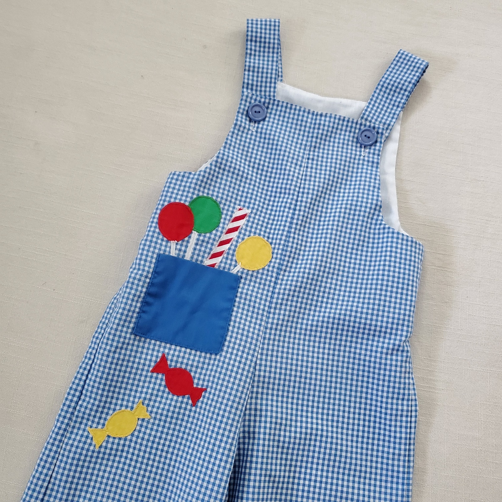 Vintage Candy Gingham Overalls 2t