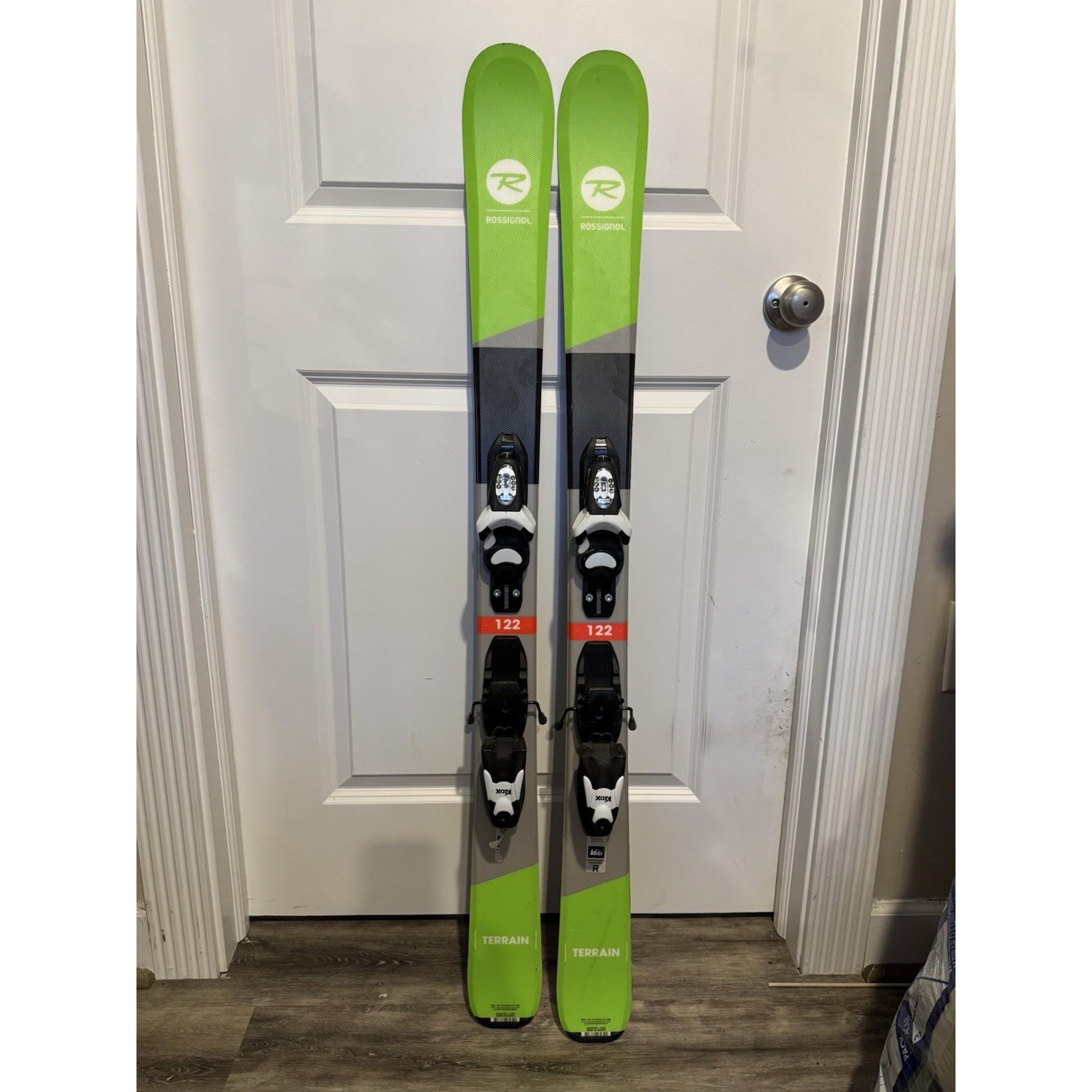 Rossignol Terrain Kids Skis with Bindings Lime Green 122cm BEGIN/INT USED