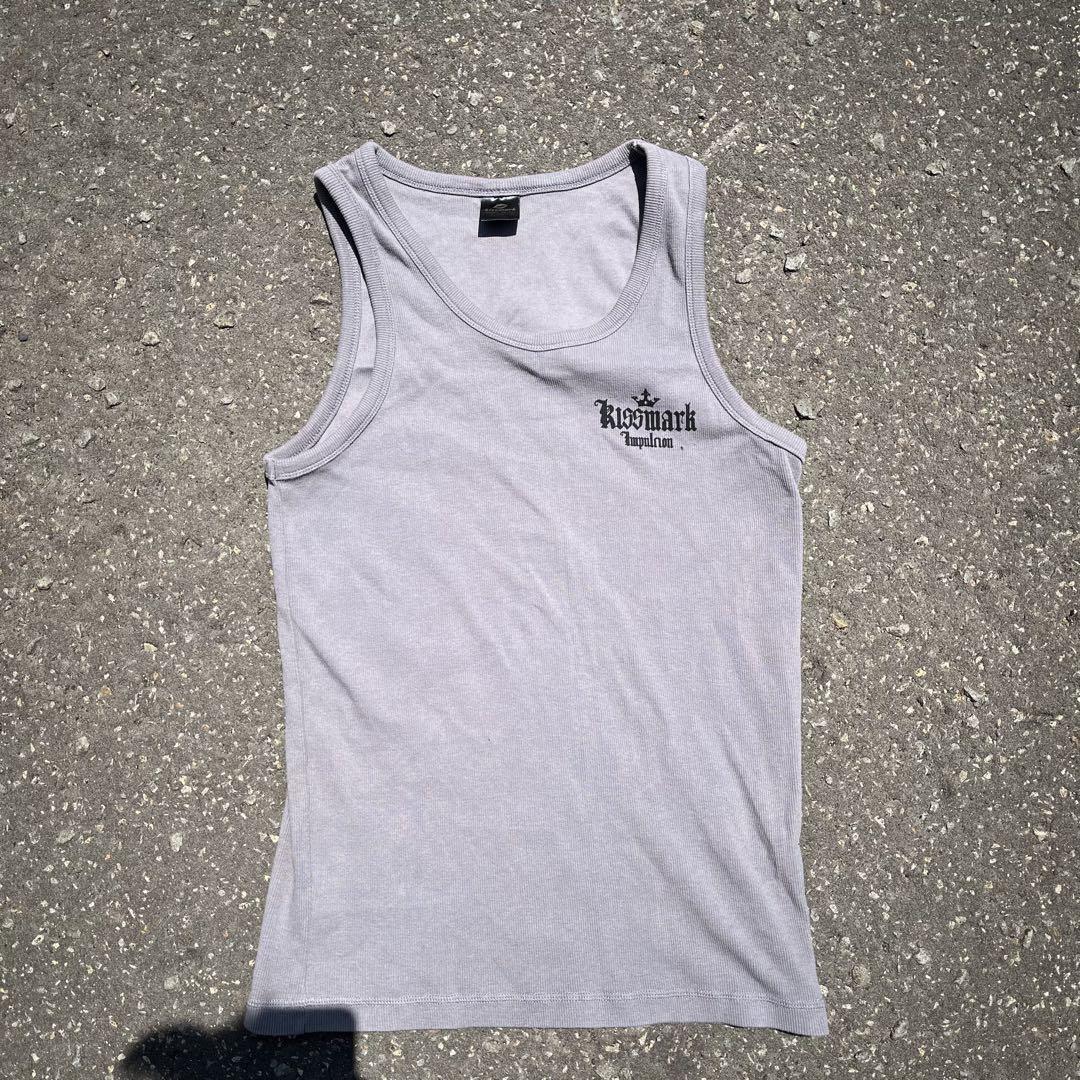 Affliction Tank Top Sleeveless Gray y2k L Skull