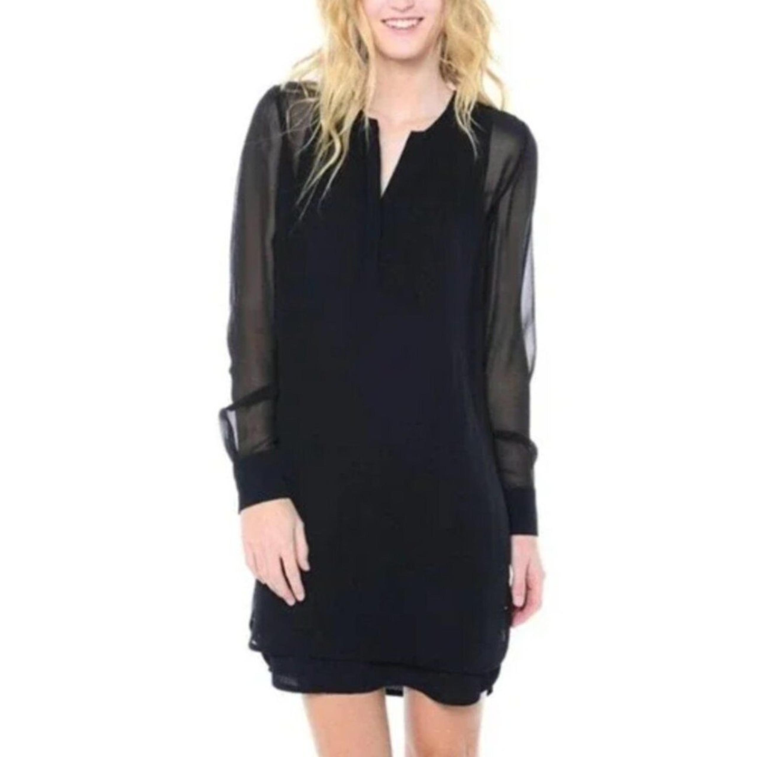 Vince Silk Dress double layer shirttail womens Black (size 2) office business