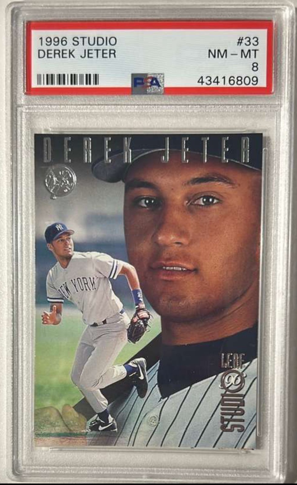 1996 Studio #33 Derek Jeter, New York Yankees (PSA 8)