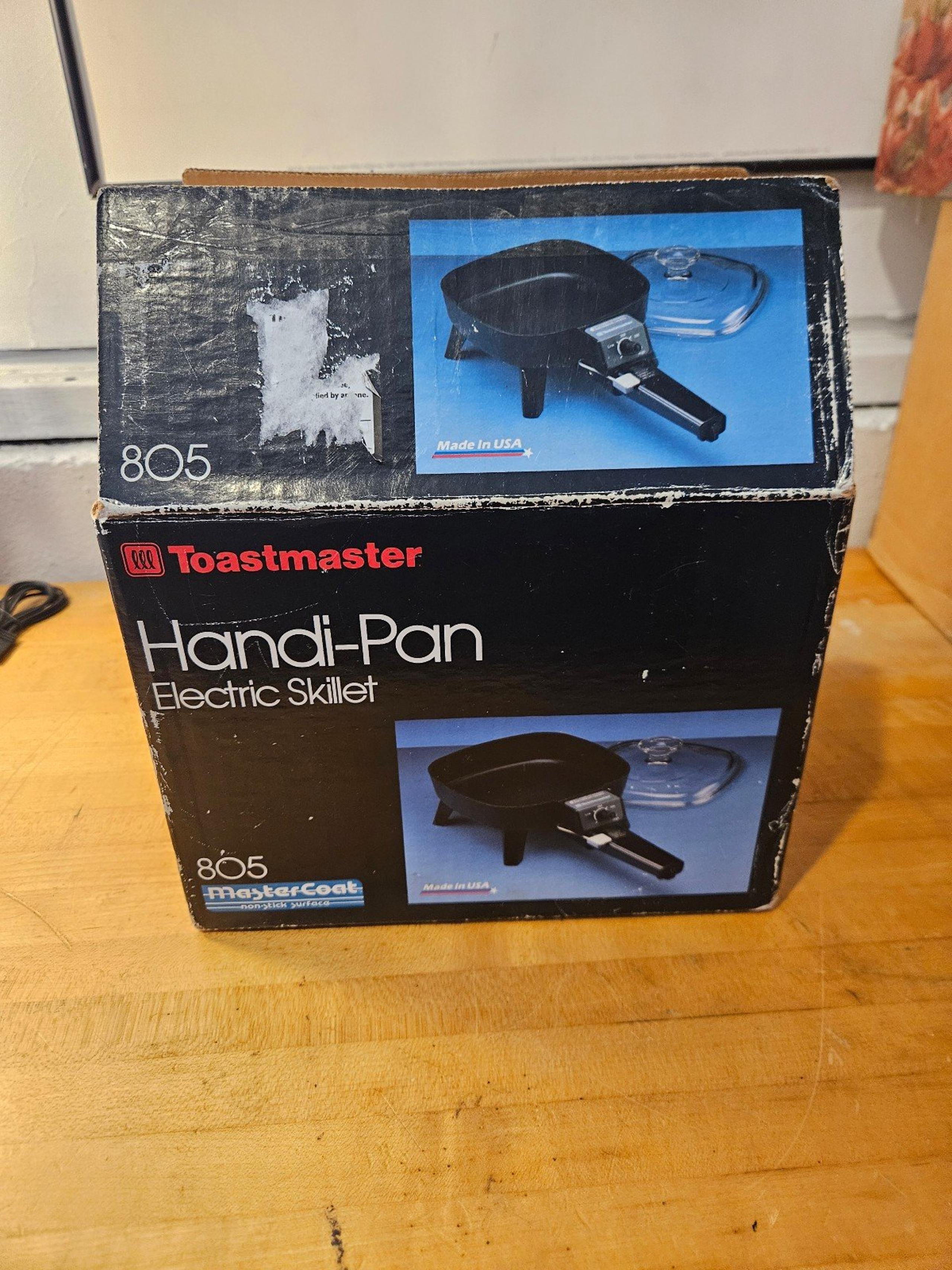 Toastmaster Handi-Pan 7" Electric Skillet Model 805B With Lid&Manual New Open Bo