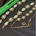 Crown trifari green stone necklace w/2 bracelets