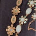 Crown trifari green stone necklace w/2 bracelets