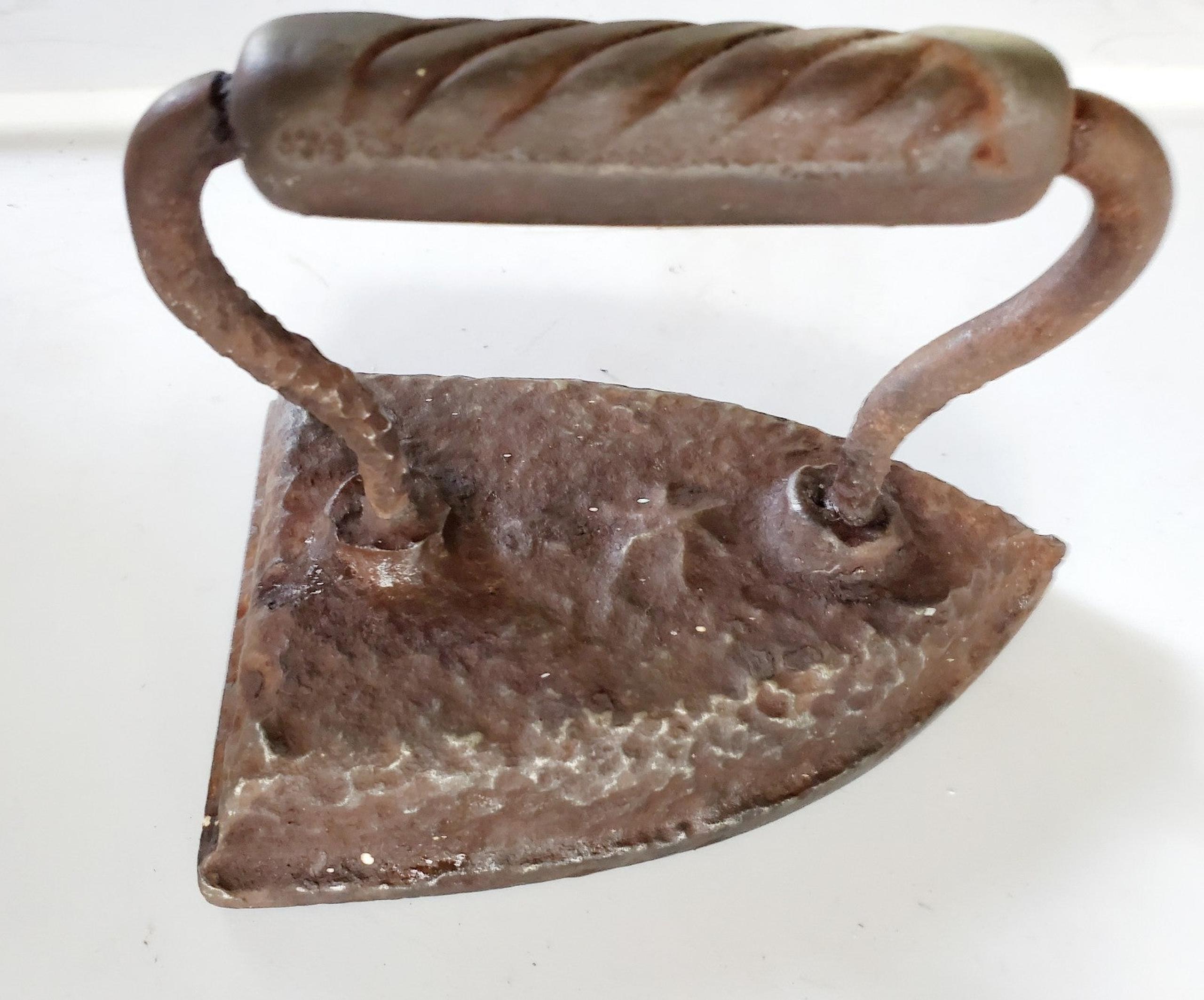 Sad Iron, Cast Iron, With Inscription Marks A Star and 6 on Top Of Iron Antique