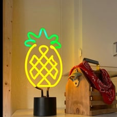 Fun Bright Yellow Pineapple Neon Lamp Table Decoration