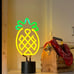 Fun Bright Yellow Pineapple Neon Lamp Table Decoration