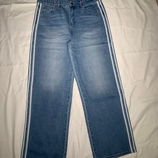 Blue Triple white striped denim baggy jeans size 38
