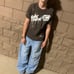 Blue Triple white striped denim baggy jeans size 38