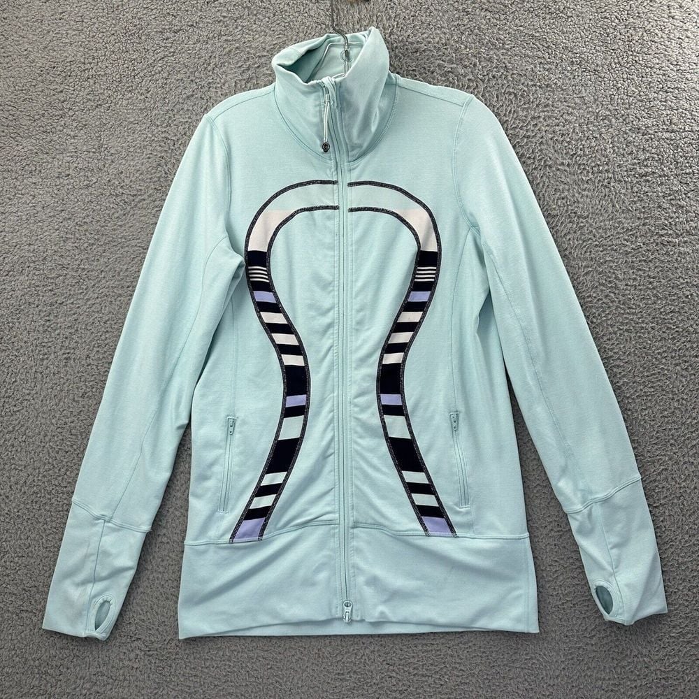 Lululemon In Stride Jacket Full Zip Heathered Aquamarine Athletic Women's 8