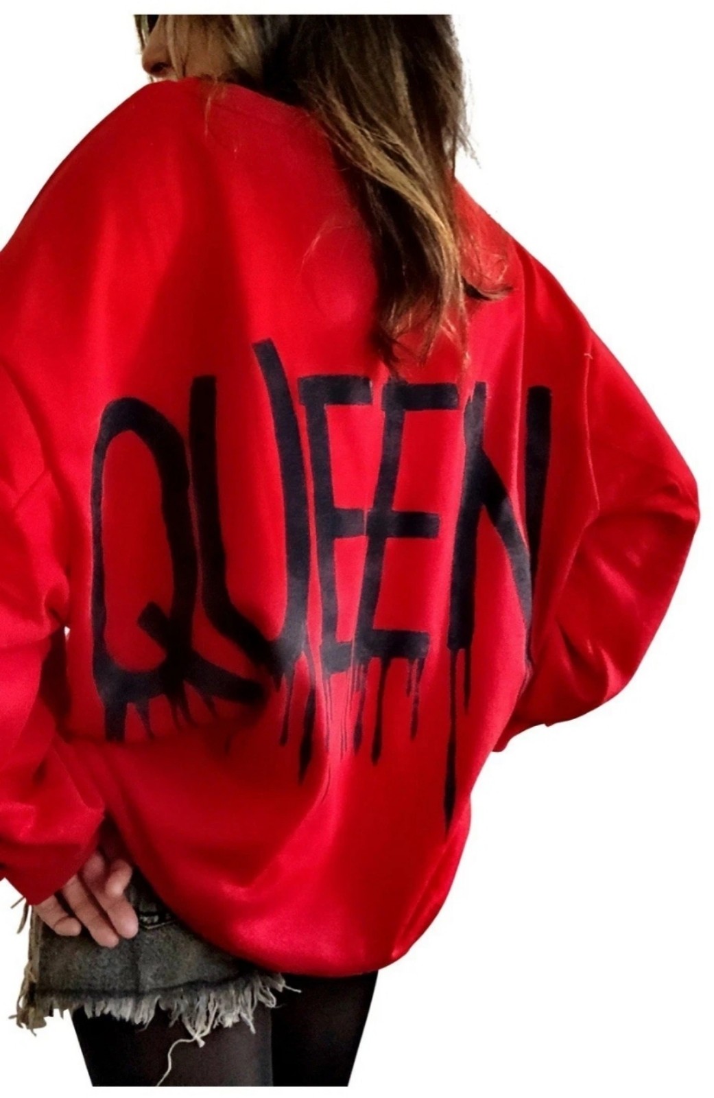 'QUEENING' PAINTED SWEATSHIRT One Size