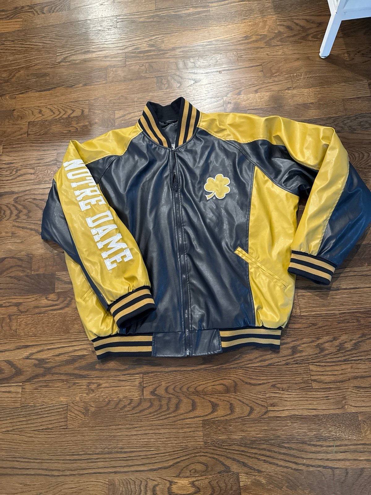 Steve & Barry’s Notre Dame faux leatherJacket size L, NWOT