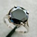3.50ct 100% NATURAL BLACK DIAMOND RING *CERTIFICATE*F REE DIAMOND TESTER Size 8