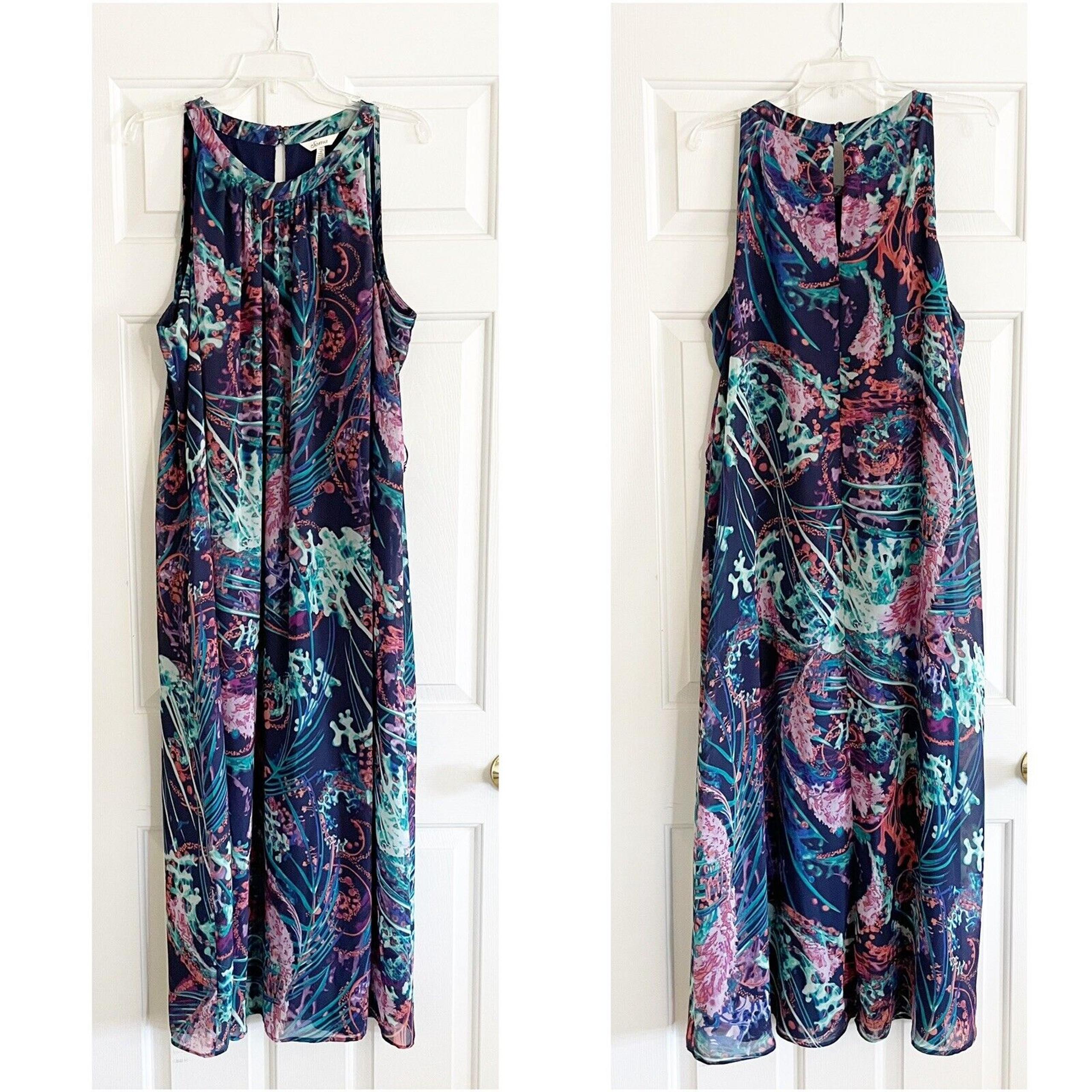 NWT Soma Women’s Plus Size Woven Halter Maxi Dress Sensational Navy Sz XXL