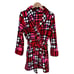 Betsey Johnson XS / SMALL ROBE Bathrobe Ultra Plush Furry Fleece Heart Plaid NEW