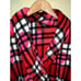 Betsey Johnson XS / SMALL ROBE Bathrobe Ultra Plush Furry Fleece Heart Plaid NEW