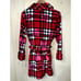 Betsey Johnson XS / SMALL ROBE Bathrobe Ultra Plush Furry Fleece Heart Plaid NEW
