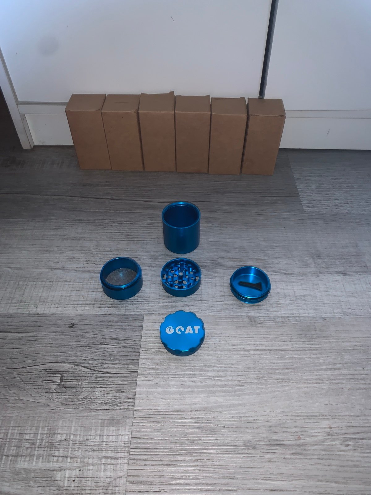 Lot of 6…5 piece lucky goat grinder metallic blue Brand New Sealed