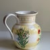Botanical Flowers Ceramic Pitcher / Vase. Spring / Summer Print.