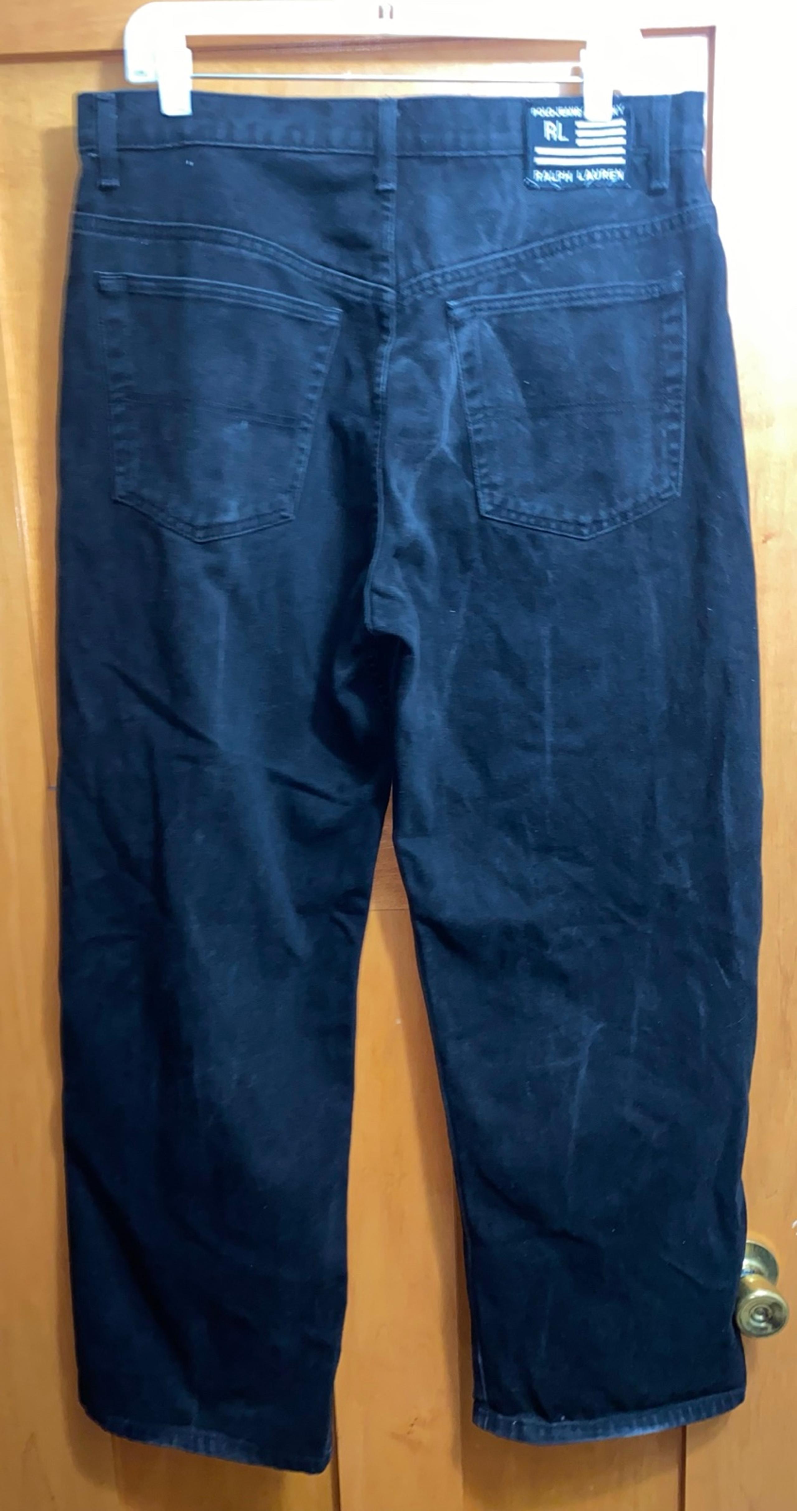 Vintage Polo Jeans Co Baggy Loose Fit  Skater Ralph Lauren Mens Size 34x30 Black