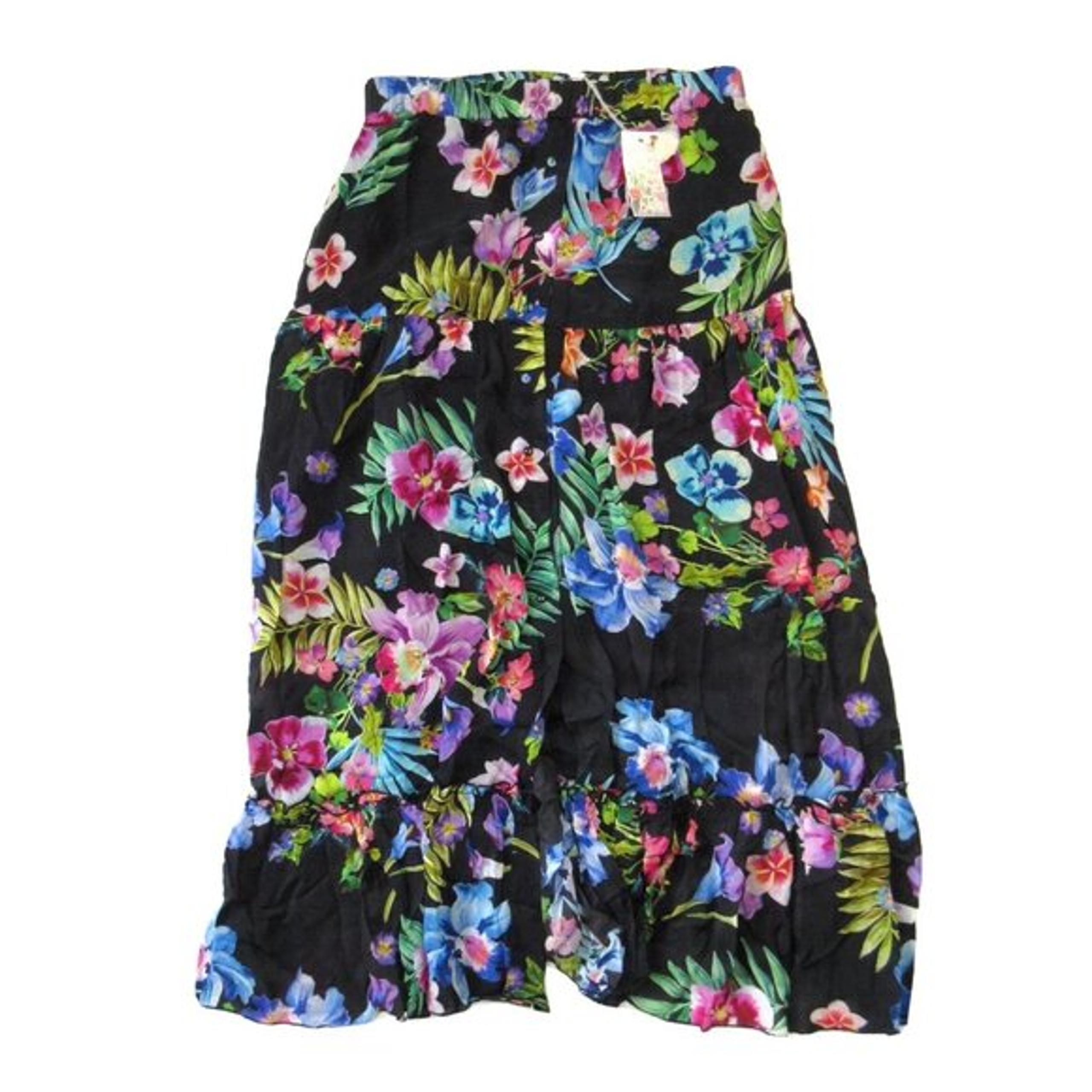 NWT Johnny Was Aruba Ophelia Maxi in Black Floral Tiered Skirt S $275