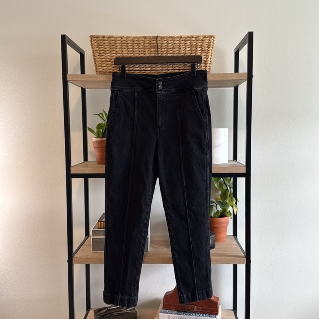 Madewell High-Rise Vintage Style, Center Seam Washed Black Cropped Jeans, 29