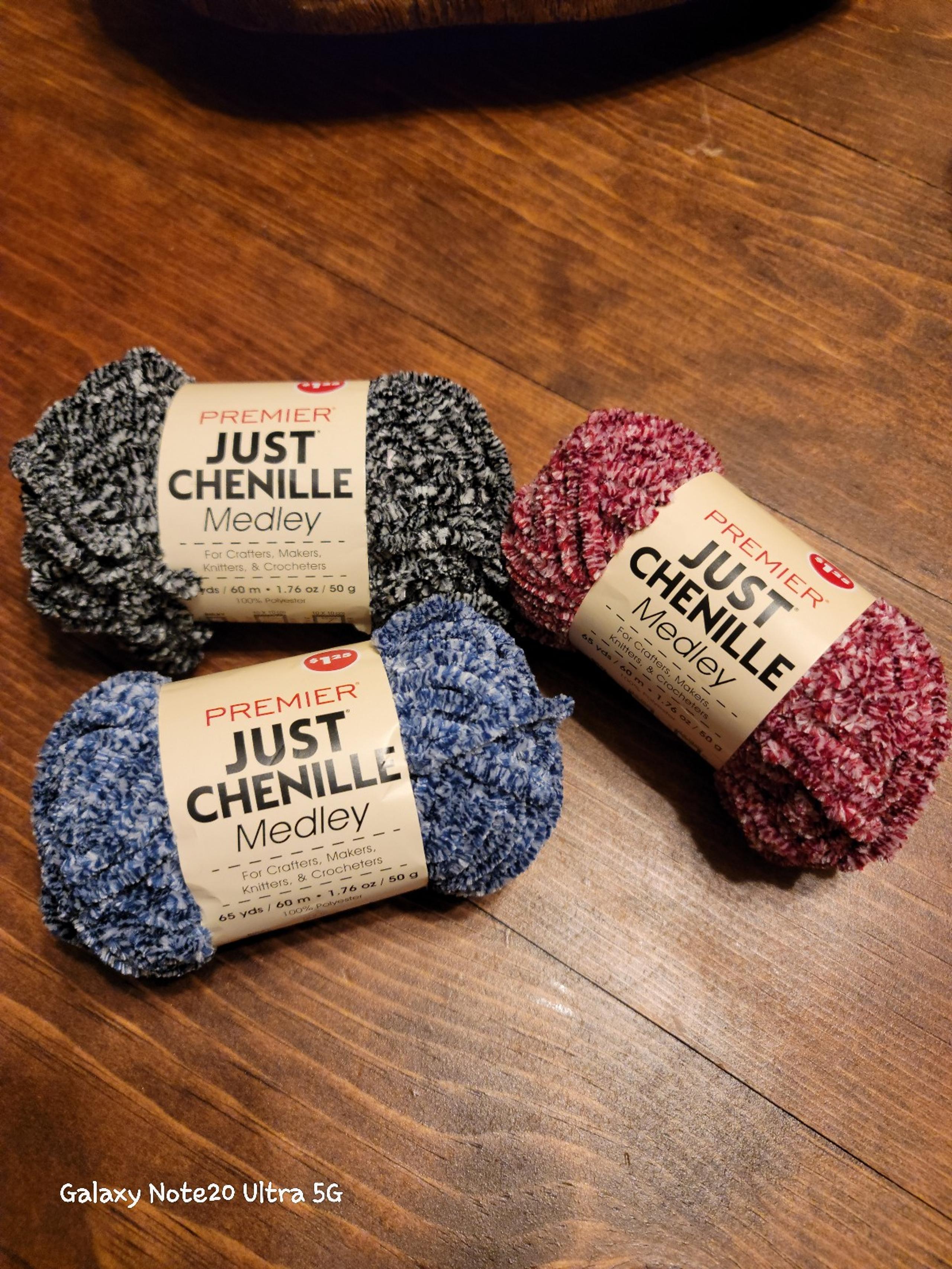 Premier JUST CHENILLE Medley Yarn Bundle of 3 BRAND NEW