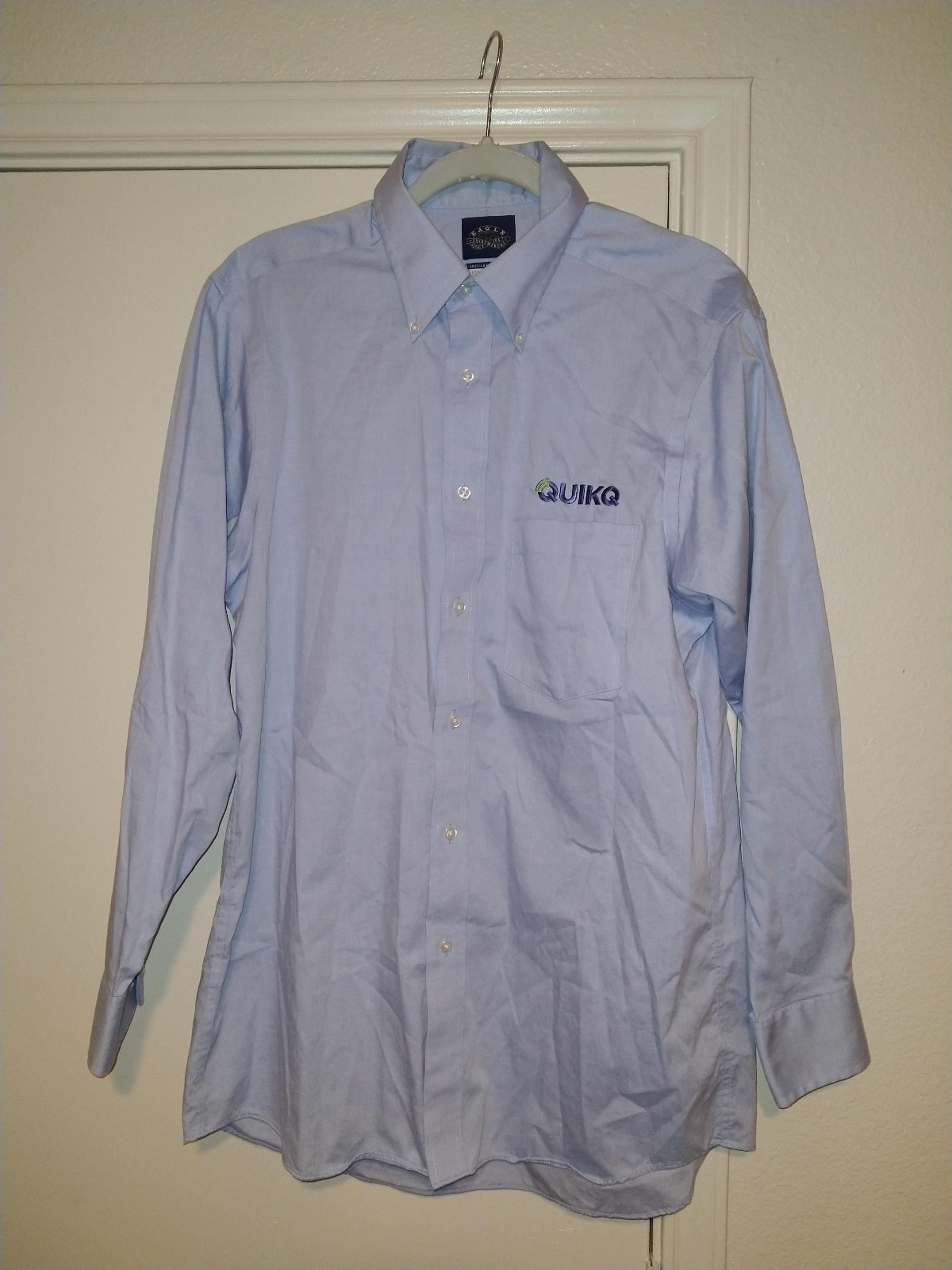 Eagle Shirtmakers Non-Iron Regular Fit  Blue Dress Shirt Men's sz 15.5-32/33