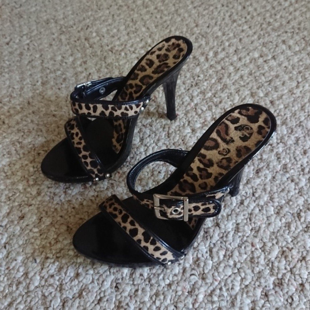Charles by Charles David FAUX FUR Leopard Print SANDAL size 36.5