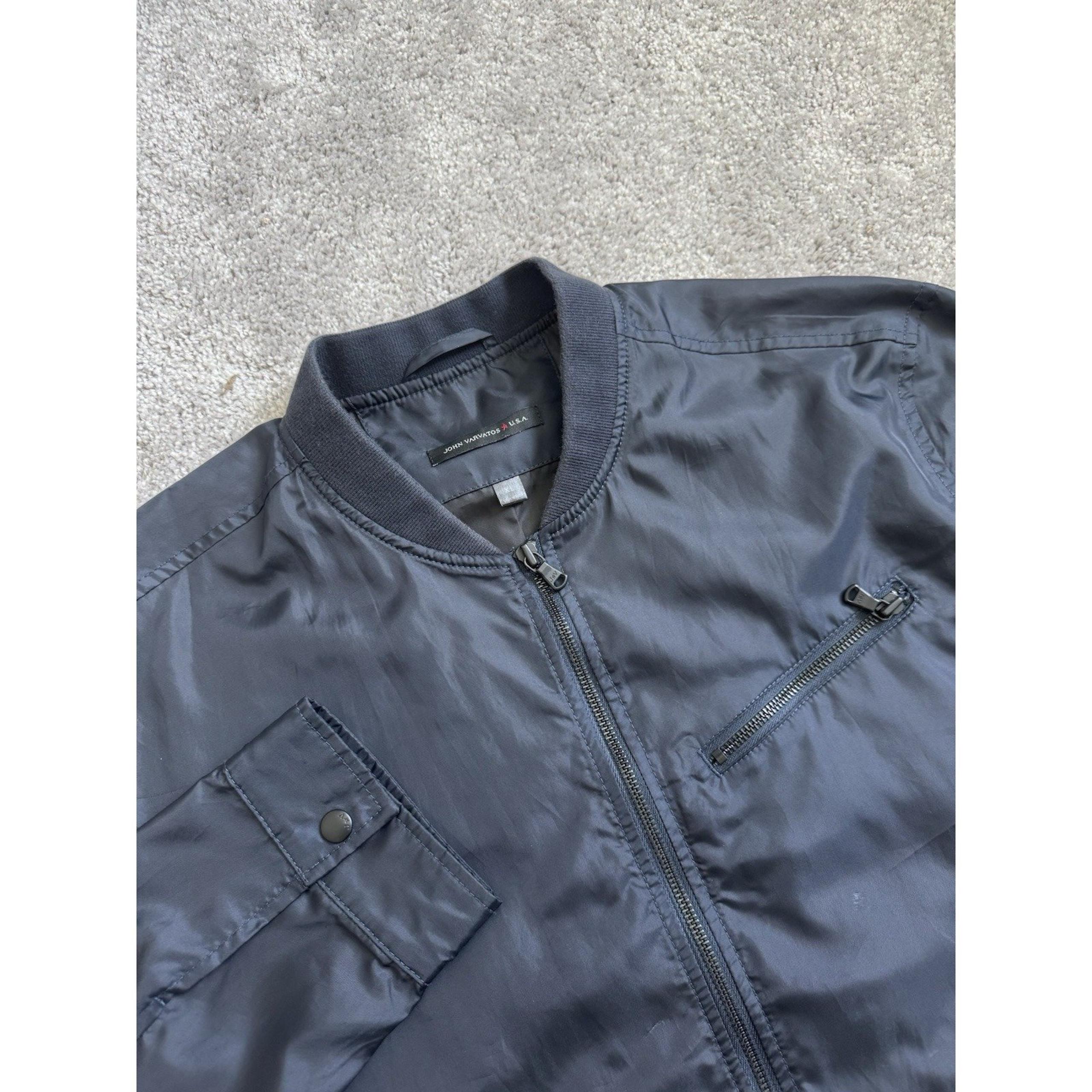 John Varvatos Star USA Blue Lightweight Bomber Jacket Men's XL