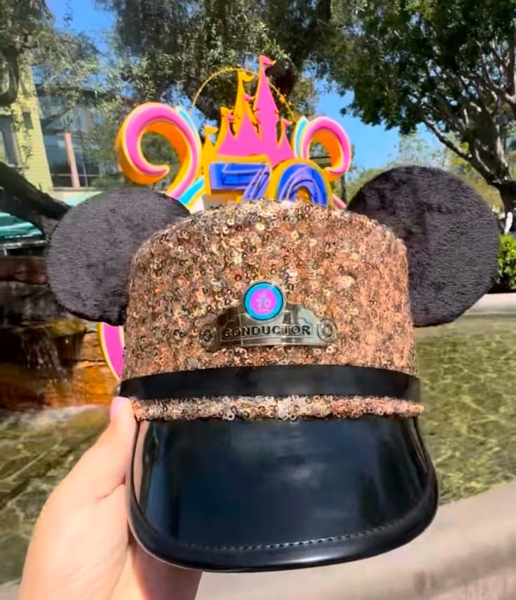 Disney Parks Disneyland 70th Anniversary Mickey Mouse Bling Conductor Hat