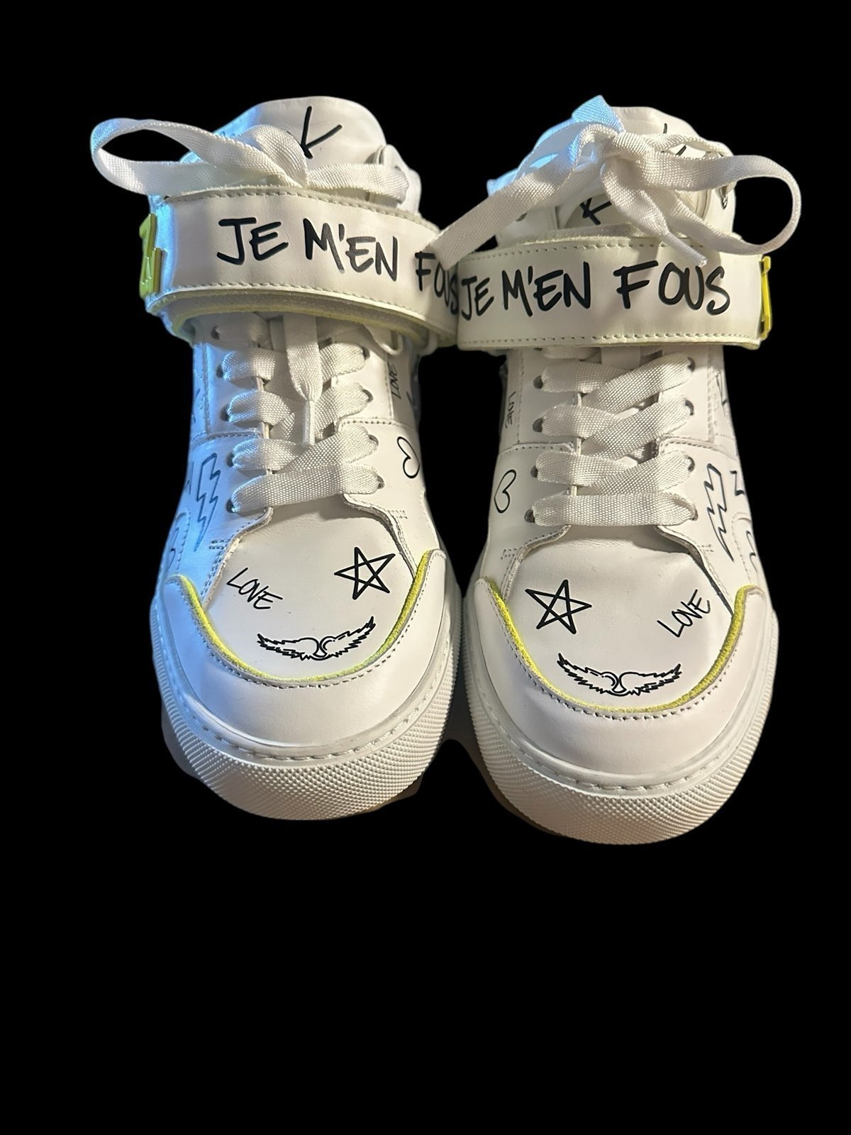 Zadig & Voltaire Women’s Mid Flash Fluorescent Suede Charms Sneakers- US 8