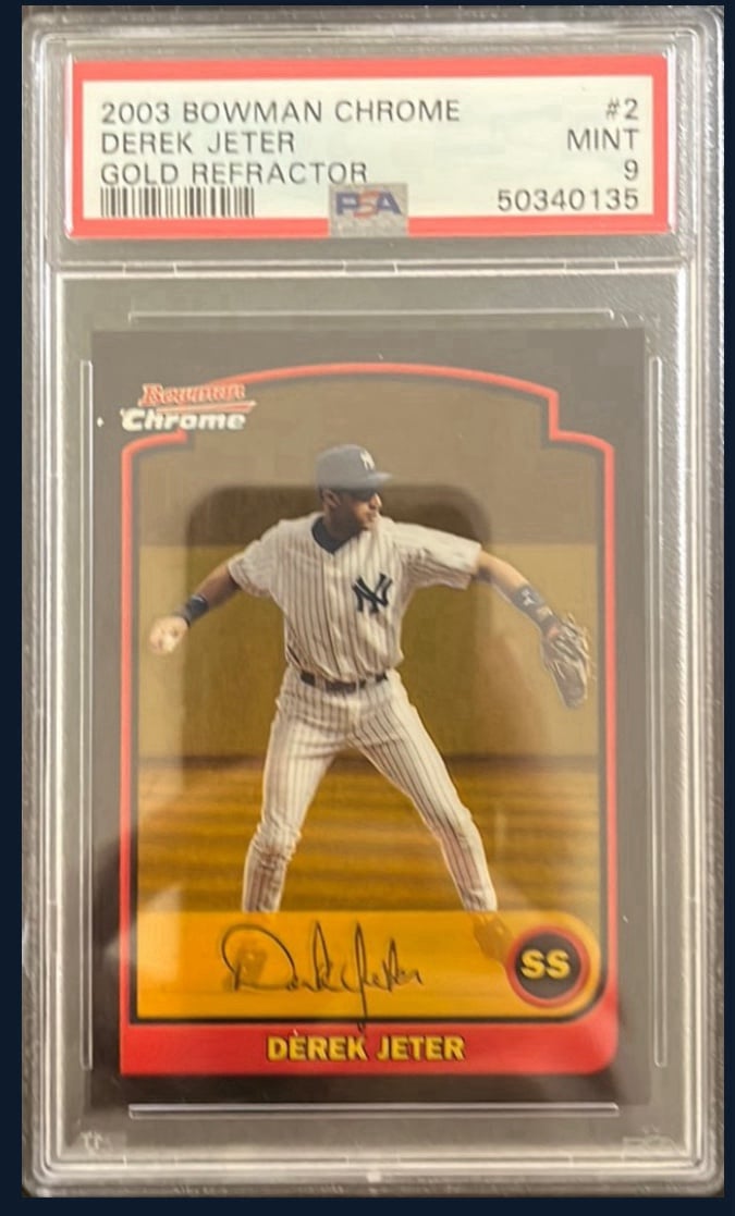 2003 Bowman Chrome #2 Derek Jeter Gold Refractor /170 PSA 9