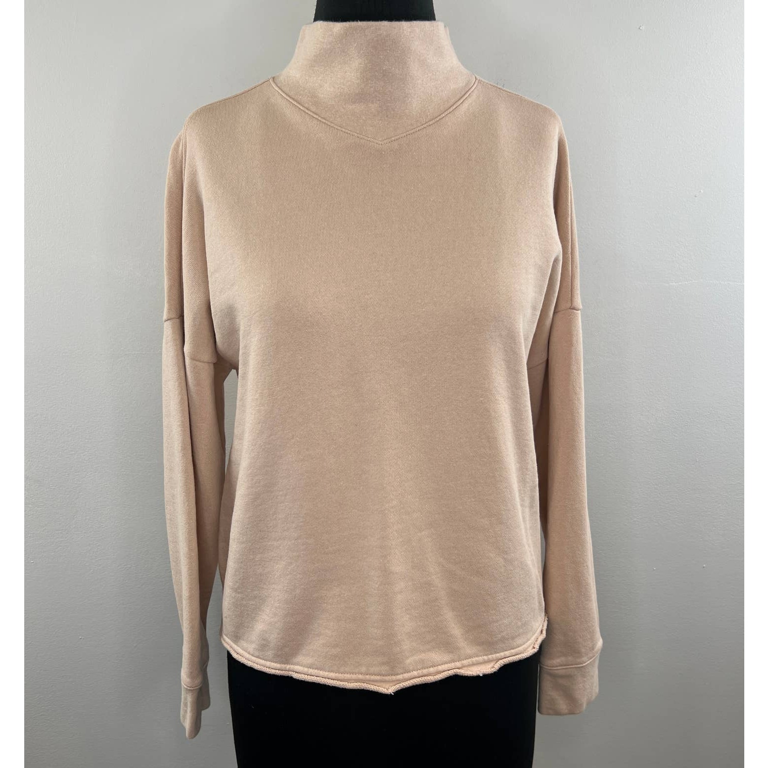 MADEWELL Pink Hemp-Cotton Mockneck Sweatshirt Relaxed Pullover Sweater MD030 M