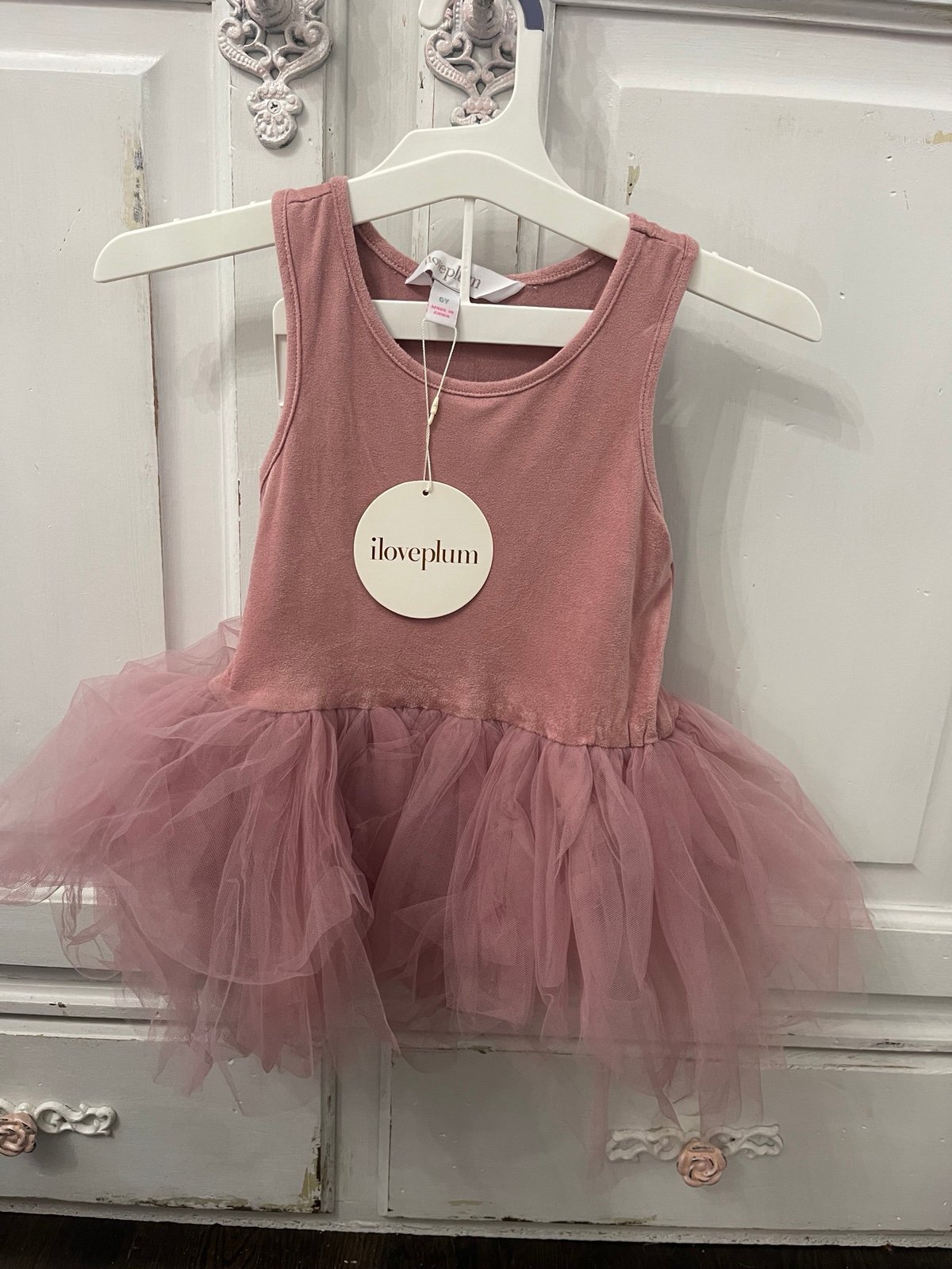 NWT Iloveplum suede rose tutu dress