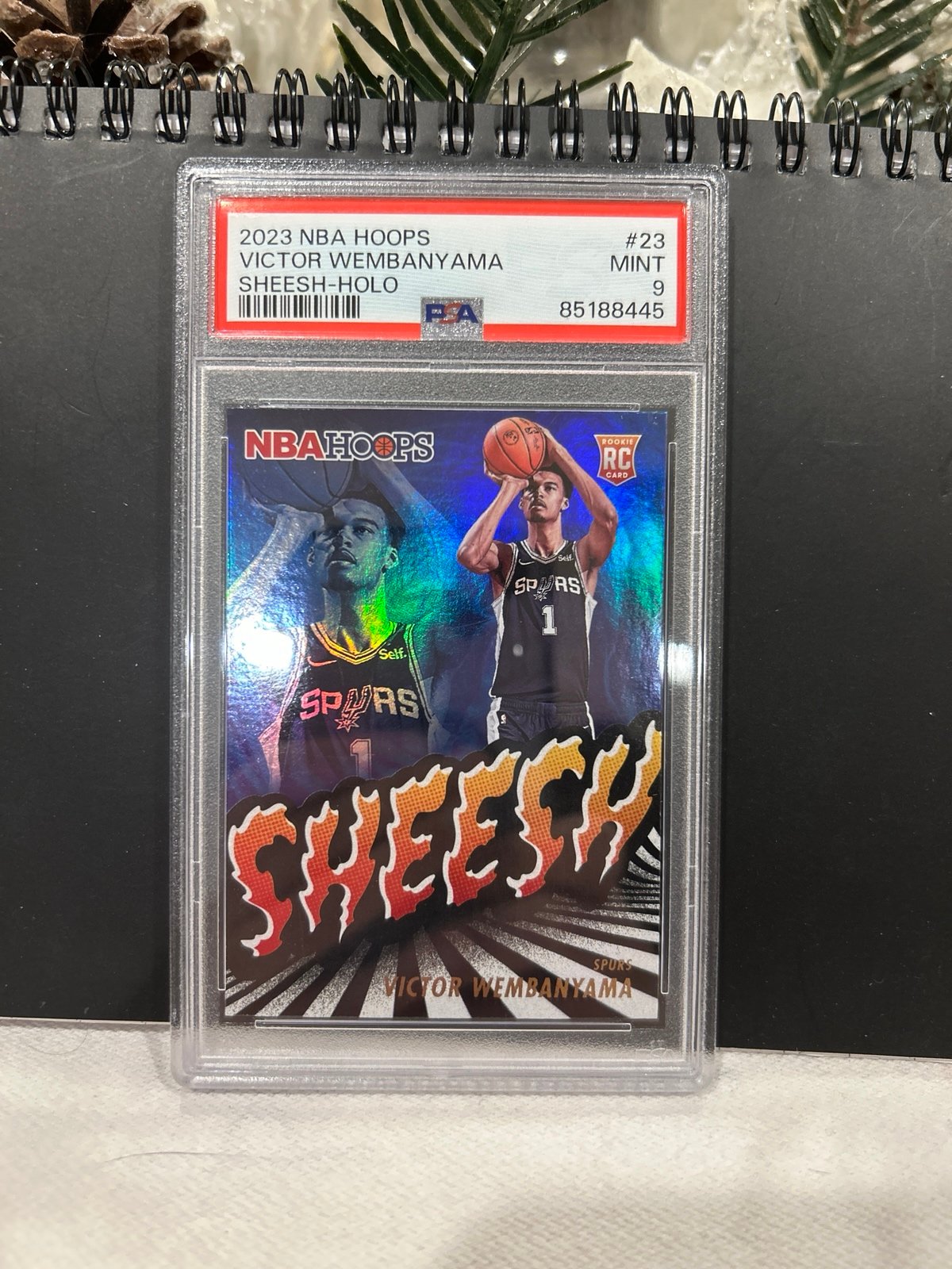 2023-24 Panini Hoops Basketball Victor Wembanyama Sheesh Insert RC PSA 9 Spurs