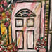 c1990 Outsider Oil Painting by FL Artist Alfonso DeVito Floral Atrium The Key