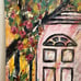c1990 Outsider Oil Painting by FL Artist Alfonso DeVito Floral Atrium The Key