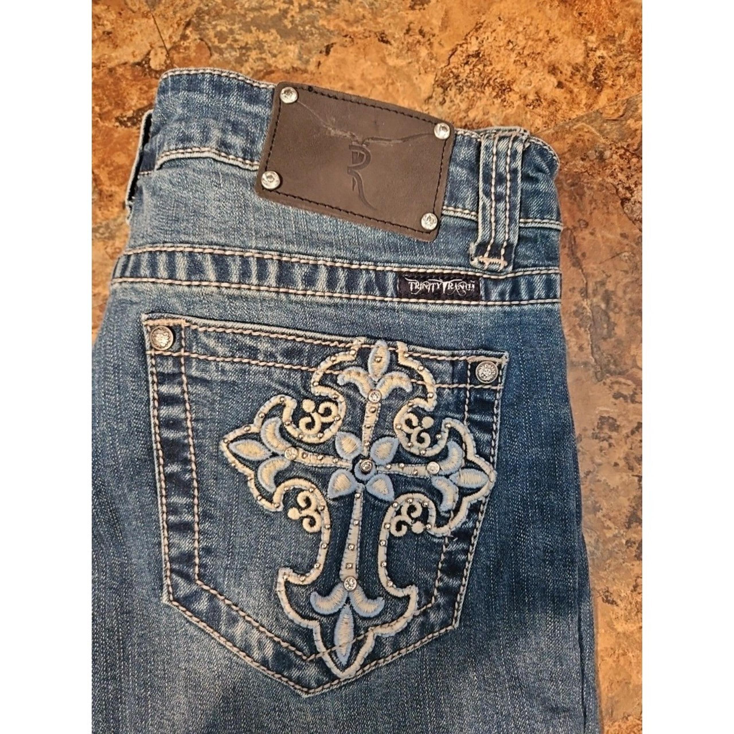 Trinity Ranch Jeans Womens Size 11 Denim Bootcut Embroidered Cowgirl  32X34 (J27