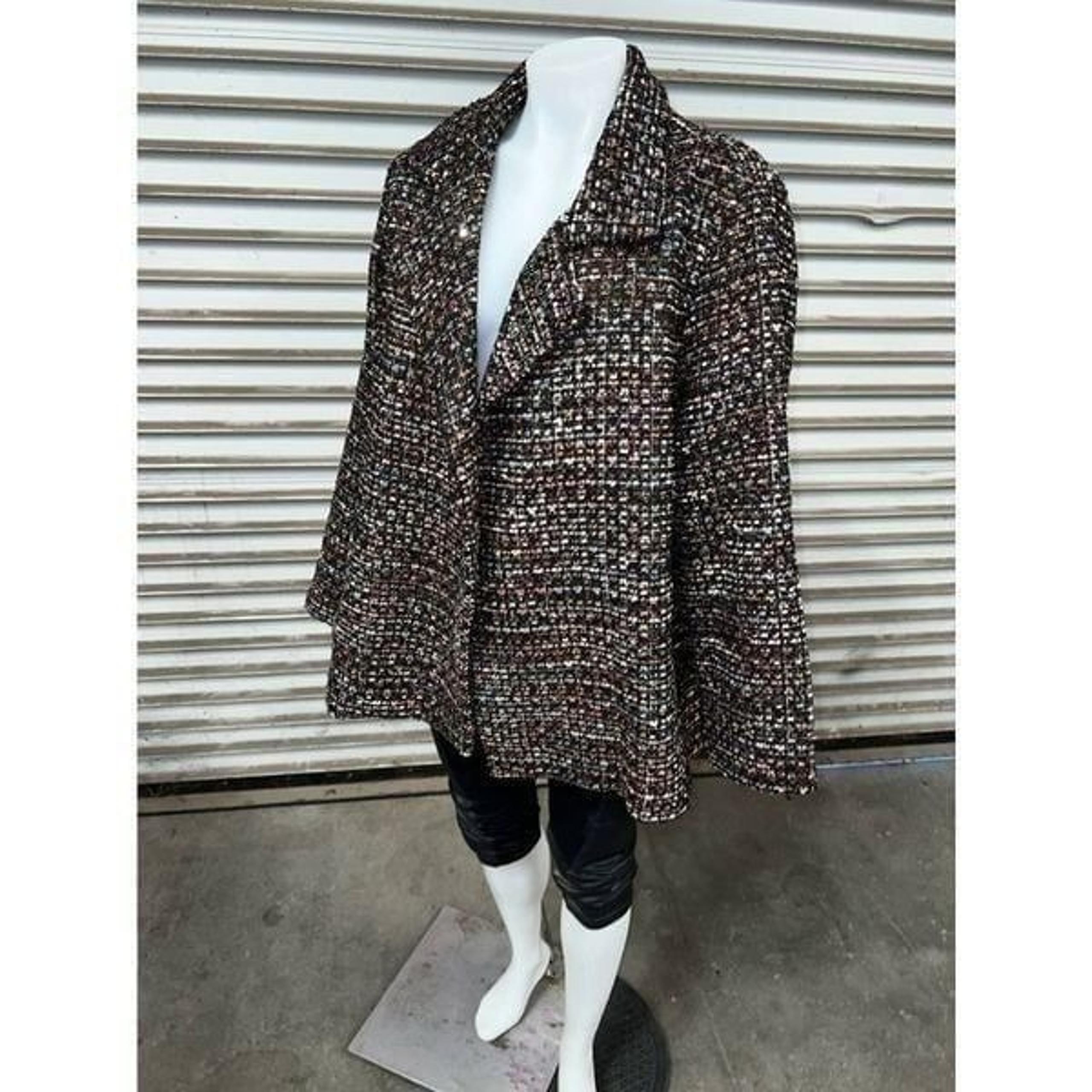 Slinky Brand jacket button up multi colored tweed long sleeve size 1X
