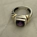 David Yurman Amethyst cable ring sterling and 14kt