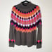 Derhy Funnel Neck Sweater Wool Mohair Mix Brown Size Large