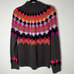 Derhy Funnel Neck Sweater Wool Mohair Mix Brown Size Large